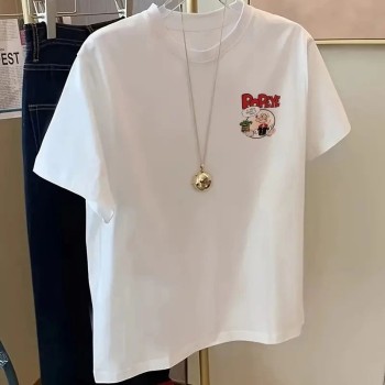 Erkek T-Shirt Oversize Kısa kol Tişört Popeye Baskılı - Beyaz Erkek T-Shirt Oversize Kısa kol Tişört Popeye Baskılı - Beyaz