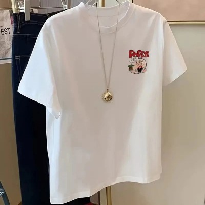 Erkek T-Shirt Oversize Kısa kol Tişört Popeye Baskılı - Beyaz Erkek T-Shirt Oversize Kısa kol Tişört Popeye Baskılı - Beyaz