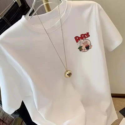 Erkek T-Shirt Oversize Kısa kol Tişört Popeye Baskılı - Beyaz Erkek T-Shirt Oversize Kısa kol Tişört Popeye Baskılı - Beyaz