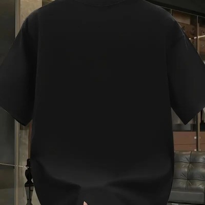 Erkek T-Shirt Pembe Panter Baskılı Kısa Kollu Tişört - Siyah Erkek T-Shirt Pembe Panter Baskılı Kısa Kollu Tişört - Siyah