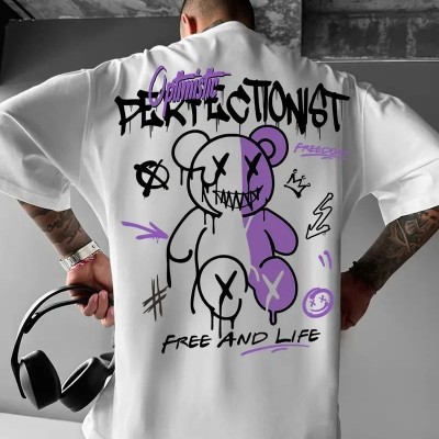 Erkek Tişört Baskılı Bisiklet Yaka Kısa kol t-shirt - Beyaz Erkek Tişört Baskılı Bisiklet Yaka Kısa kol t-shirt - Beyaz