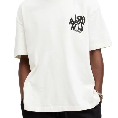 Erkek Tişört Baskılı Oversize kısa kol T-Shirt - Beyaz