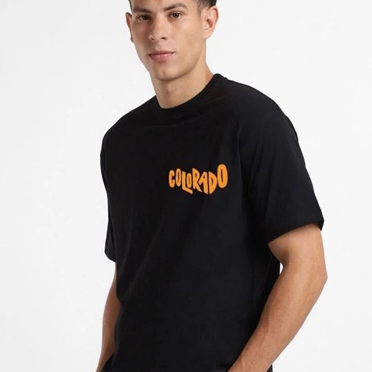 Erkek Tişört Baskılı Oversize Kısa kol T-shirt - Siyah Erkek Tişört Baskılı Oversize Kısa kol T-shirt - Siyah