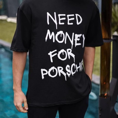 Erkek Tişört Bisiklet Yaka Baskılı Kısa kol Oversize T-Shirt - Siyah Erkek Tişört Bisiklet Yaka Baskılı Kısa kol Oversize T-Shirt - Siyah