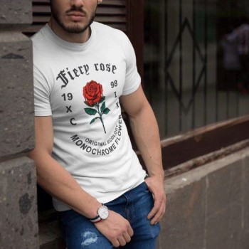 Erkek Tişort Bisiklet Yaka Baskılı Kısa kol T-Shirt - Beyaz Erkek Tişort Bisiklet Yaka Baskılı Kısa kol T-Shirt - Beyaz