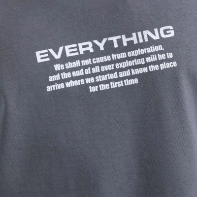 Erkek Tişort Bisiklet Yaka Baskılı Oversize T-Shirt - Gri Erkek Tişort Bisiklet Yaka Baskılı Oversize T-Shirt - Gri