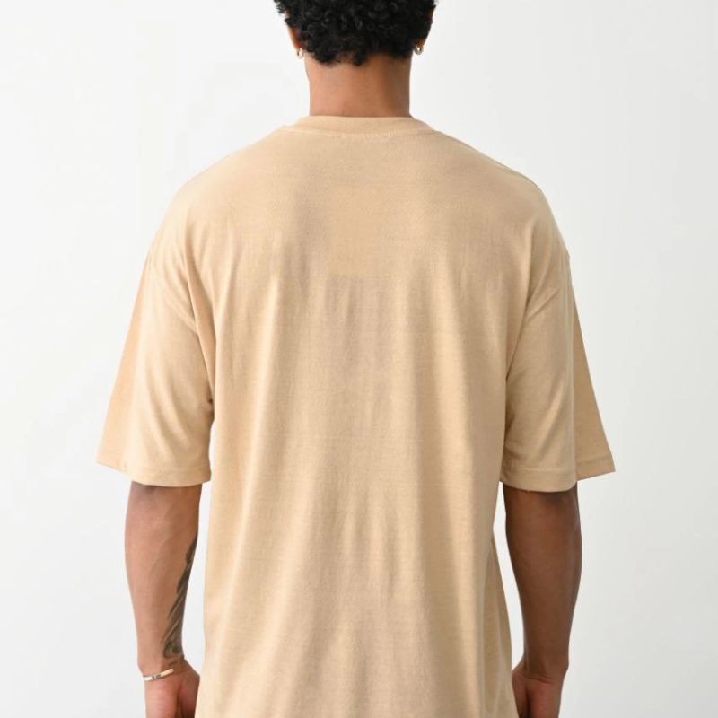 Erkek Tişört Düz Basic Penye Yazlık Bisiklet Yaka Kısa Kol T-Shirt - Bej Erkek Tişört Düz Basic Penye Yazlık Bisiklet Yaka Kısa Kol T-Shirt - Bej