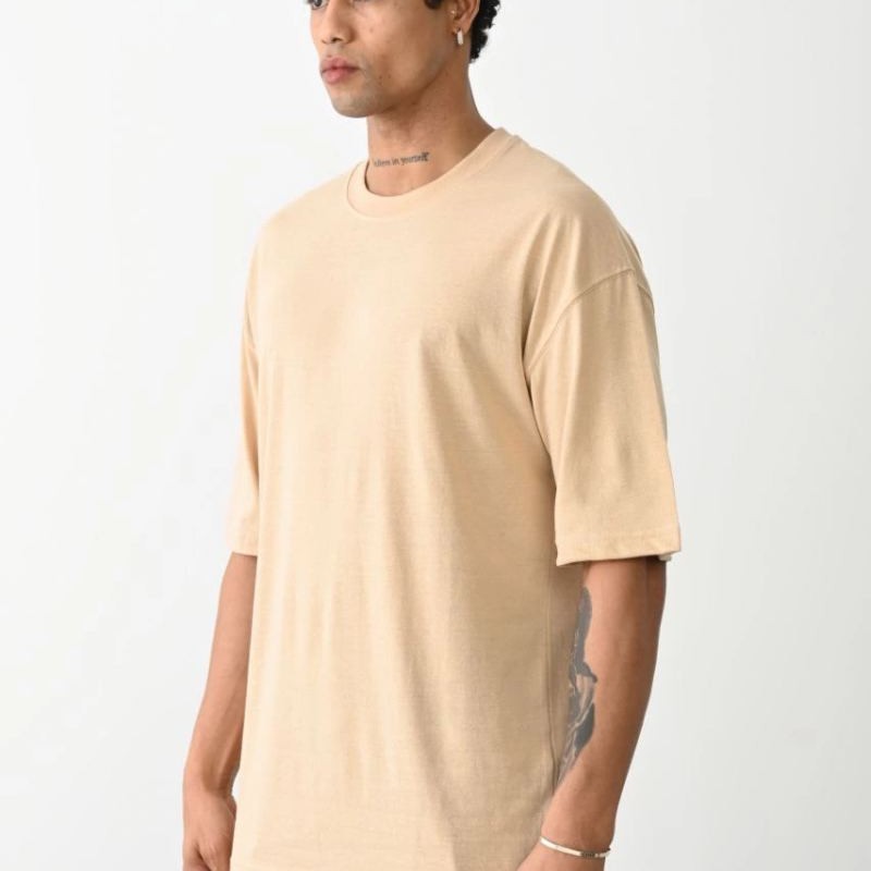 Erkek Tişört Düz Basic Penye Yazlık Bisiklet Yaka Kısa Kol T-Shirt - Bej Erkek Tişört Düz Basic Penye Yazlık Bisiklet Yaka Kısa Kol T-Shirt - Bej