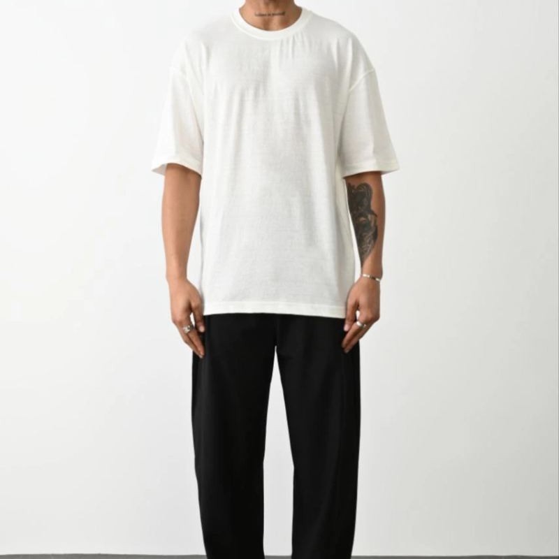 Erkek Tişört Düz Basic Penye Yazlık Bisiklet Yaka Kısa Kol T-Shirt - Beyaz