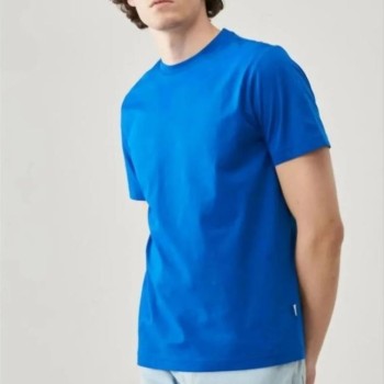 ERKEK Tişört Kısa Kol Düz Bisikilet Yaka Oversize T-shirt - Mavi ERKEK Tişört Kısa Kol Düz Bisikilet Yaka Oversize T-shirt - Mavi