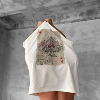 ERKEK Tişört Kısa kol Ön ve Arka Baskılı Oversize Bisiklet Yaka T-Shirt - Beyaz ERKEK Tişört Kısa kol Ön ve Arka Baskılı Oversize Bisiklet Yaka T-Shirt - Beyaz
