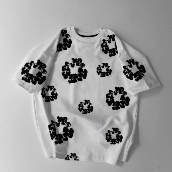 Erkek Tişört Ön ve Arka Baskılı Oversize Bisiklet Yaka T-shirt- Beyaz Erkek Tişört Ön ve Arka Baskılı Oversize Bisiklet Yaka T-shirt- Beyaz