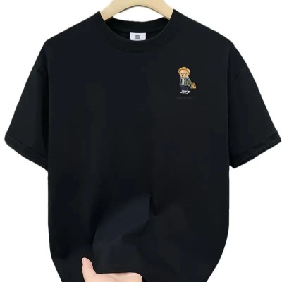 Erkek Tişört Penye Compack Gözlüklü Ayı Bisiklet Yaka Erkek T-shirt - Siyah Erkek Tişört Penye Compack Gözlüklü Ayı Bisiklet Yaka Erkek T-shirt - Siyah