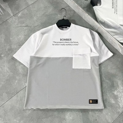ERKEK Tişört Torba Cepli Parçalı Kısa Kol T-Shirt - Gri ERKEK Tişört Torba Cepli Parçalı Kısa Kol T-Shirt - Gri