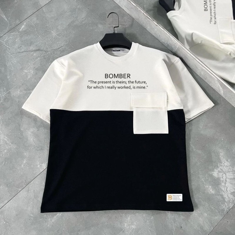 ERKEK Tişört Torba Cepli Parçalı Kısa Kol T-Shirt - iyah ERKEK Tişört Torba Cepli Parçalı Kısa Kol T-Shirt - iyah