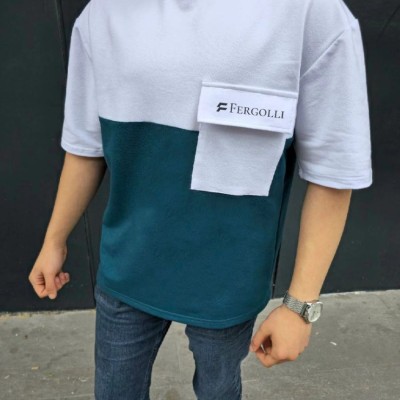 ERKEK Tişört Torba Cepli Parçalı Kısa Kol T-Shirt - Lacivert ERKEK Tişört Torba Cepli Parçalı Kısa Kol T-Shirt - Lacivert