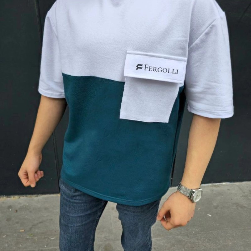 ERKEK Tişört Torba Cepli Parçalı Kısa Kol T-Shirt - Lacivert ERKEK Tişört Torba Cepli Parçalı Kısa Kol T-Shirt - Lacivert