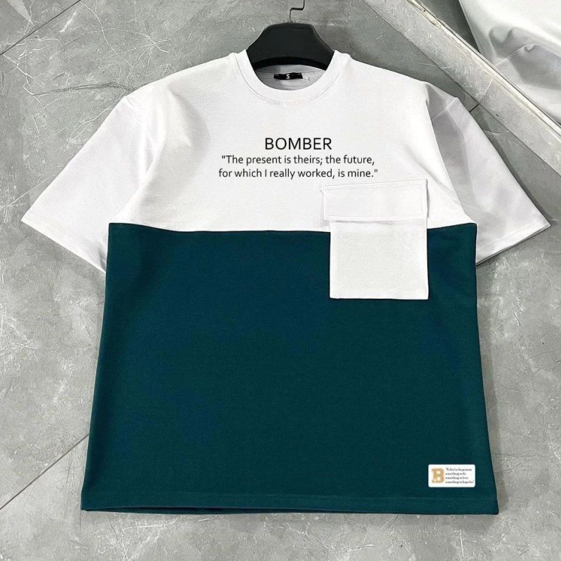 ERKEK Tişört Torba Cepli Parçalı Kısa Kol T-Shirt - Lacivert ERKEK Tişört Torba Cepli Parçalı Kısa Kol T-Shirt - Lacivert