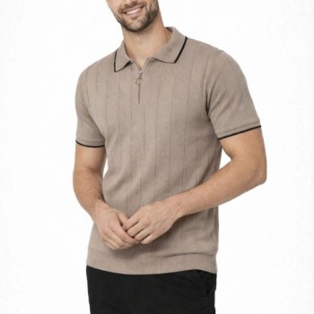Erkek Triko Tişört Fermuarlı Polo Yaka Kısa Kol T-Shirt 3’lü Set Kahve-Siyah-Beyaz Erkek Triko Tişört Fermuarlı Polo Yaka Kısa Kol T-Shirt 3’lü Set Kahve-Siyah-Beyaz