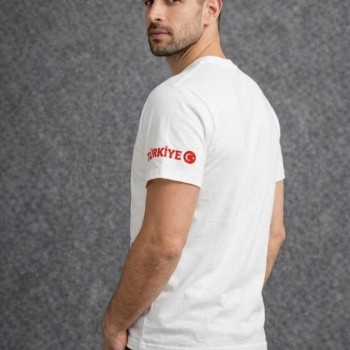 Erkek TÜRKİYE Ay Yıldız Baskılı 10 Numara Forma Tişört Taraftar T-Shirt - Beyaz Erkek TÜRKİYE Ay Yıldız Baskılı 10 Numara Forma Tişört Taraftar T-Shirt - Beyaz