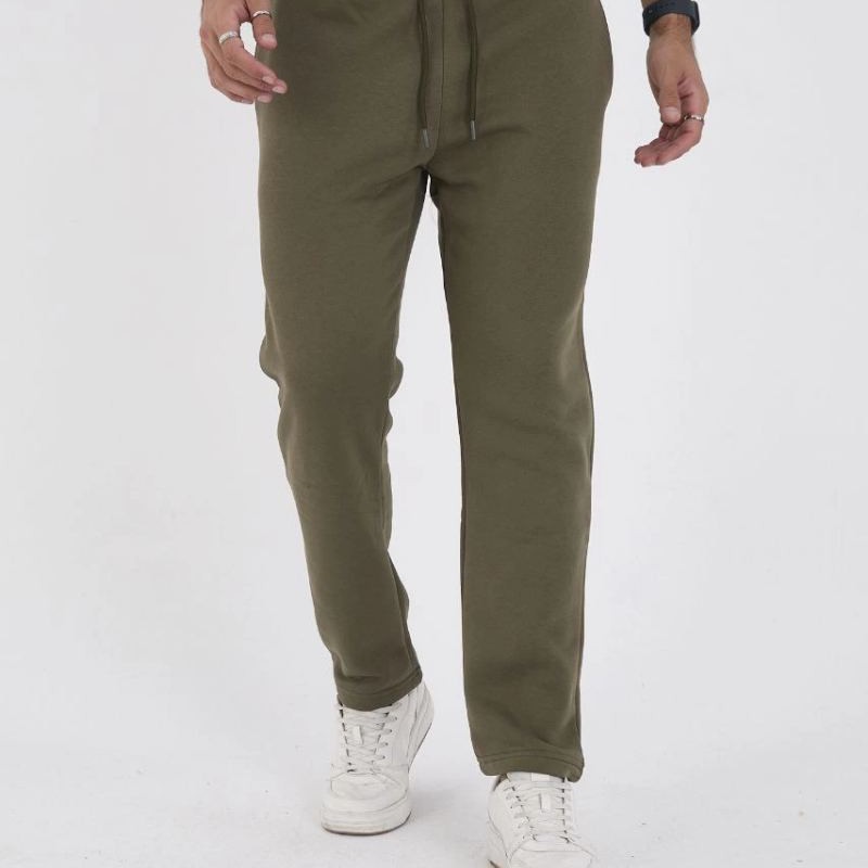 Erkek Üç İplik Basic Eşofman Pantolon - Haki Erkek Üç İplik Basic Eşofman Pantolon - Haki