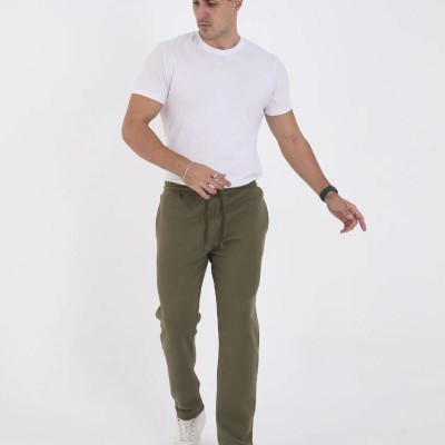 Erkek Üç İplik Basic Eşofman Pantolon - Haki Erkek Üç İplik Basic Eşofman Pantolon - Haki