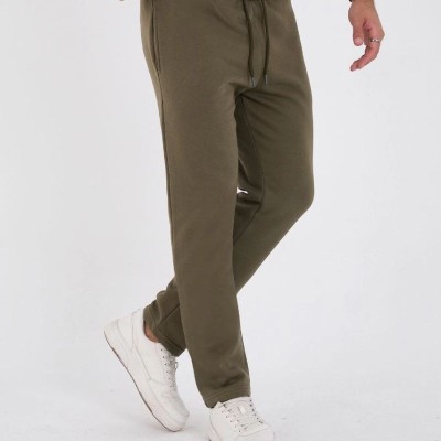 Erkek Üç İplik Basic Eşofman Pantolon - Haki Erkek Üç İplik Basic Eşofman Pantolon - Haki