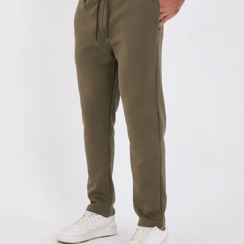 Erkek Üç İplik Basic Eşofman Pantolon - Haki Erkek Üç İplik Basic Eşofman Pantolon - Haki