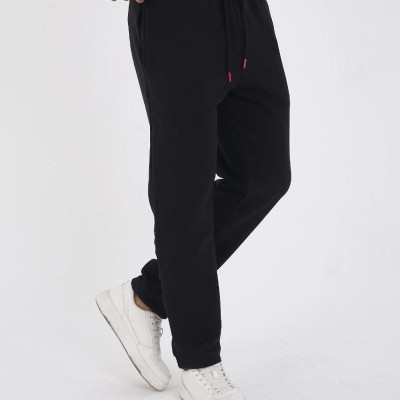 Erkek Üç İplik Basic Eşofman Pantolon - Siyah Erkek Üç İplik Basic Eşofman Pantolon - Siyah