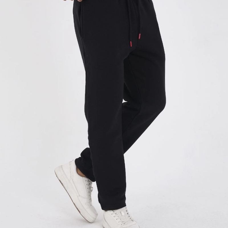 Erkek Üç İplik Basic Eşofman Pantolon - Siyah Erkek Üç İplik Basic Eşofman Pantolon - Siyah