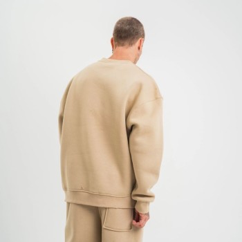 Erkek Uzun Kol Bisiklet Yaka 3 iplik Pamuklu Kışlık SweatShirt - Bej Erkek Uzun Kol Bisiklet Yaka 3 iplik Pamuklu Kışlık SweatShirt - Bej
