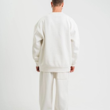 Erkek Uzun Kol Bisiklet Yaka 3 iplik Pamuklu Kışlık SweatShirt - Beyaz Erkek Uzun Kol Bisiklet Yaka 3 iplik Pamuklu Kışlık SweatShirt - Beyaz