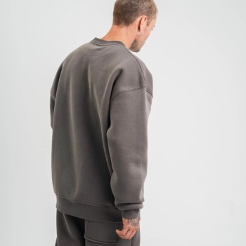 Erkek Uzun Kol Bisiklet Yaka 3 iplik Pamuklu Kışlık SweatShirt - Füme Erkek Uzun Kol Bisiklet Yaka 3 iplik Pamuklu Kışlık SweatShirt - Füme