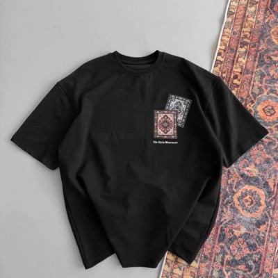 Erkek Yazlık Bisiklet Yaka Baskılı Regular Fit Tişört Kısa Kol T-Shirt - Siyah Erkek Yazlık Bisiklet Yaka Baskılı Regular Fit Tişört Kısa Kol T-Shirt - Siyah
