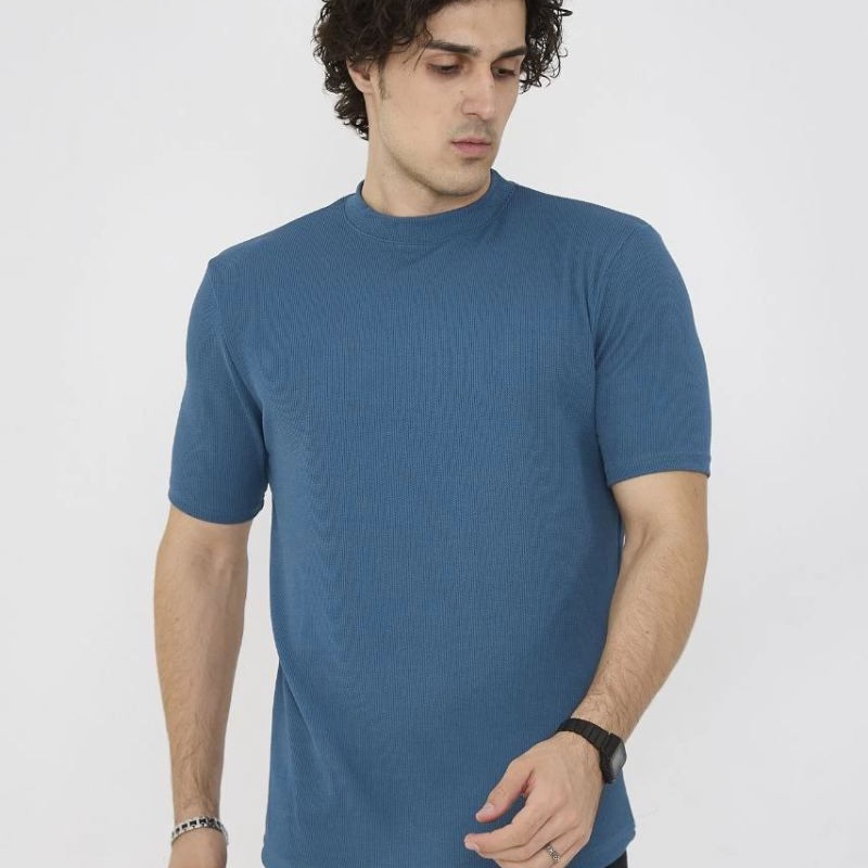 ERKEK Yazlık Tişört Bisiklet Yaka T-Shirt- Turkuaz ERKEK Yazlık Tişört Bisiklet Yaka T-Shirt- Turkuaz