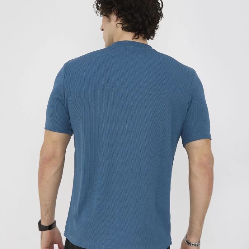 ERKEK Yazlık Tişört Bisiklet Yaka T-Shirt- Turkuaz ERKEK Yazlık Tişört Bisiklet Yaka T-Shirt- Turkuaz