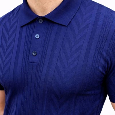 Erkek Yazlık Triko Tişört Kısa Kol Polo Yaka Düğmeli T-Shirt - Lacivert Erkek Yazlık Triko Tişört Kısa Kol Polo Yaka Düğmeli T-Shirt - Lacivert