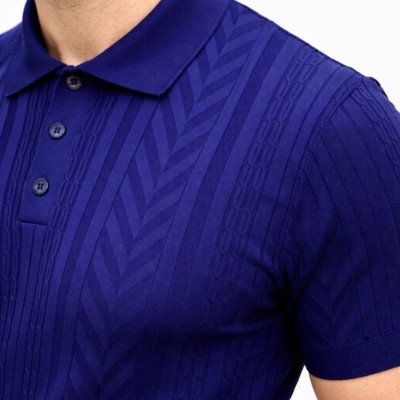 Erkek Yazlık Triko Tişört Kısa Kol Polo Yaka Düğmeli T-Shirt - Lacivert Erkek Yazlık Triko Tişört Kısa Kol Polo Yaka Düğmeli T-Shirt - Lacivert