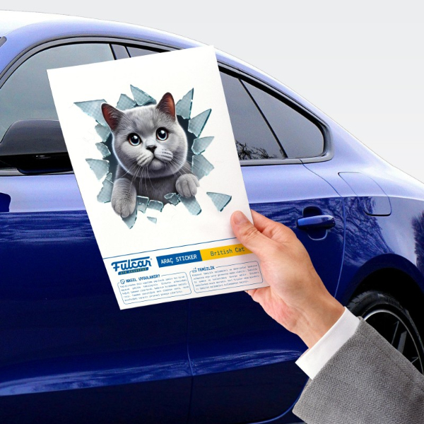 Fulcar Kedi Tasarımlı Araç Stickerı Fulcar Kedi Tasarımlı Araç Stickerı