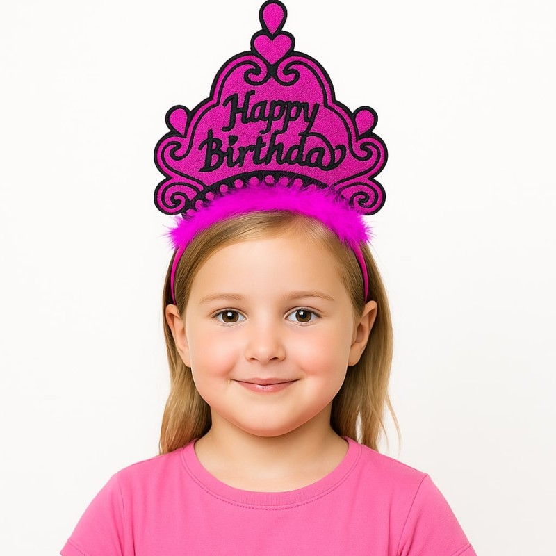 Fuşya Happy Birthday Doğum Günü Prenses Tacı Fuşya Happy Birthday Doğum Günü Prenses Tacı