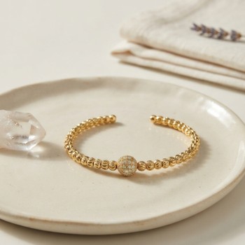 Gold Renk Dorika Model Zirkon Taşlı Kadın Bileklik