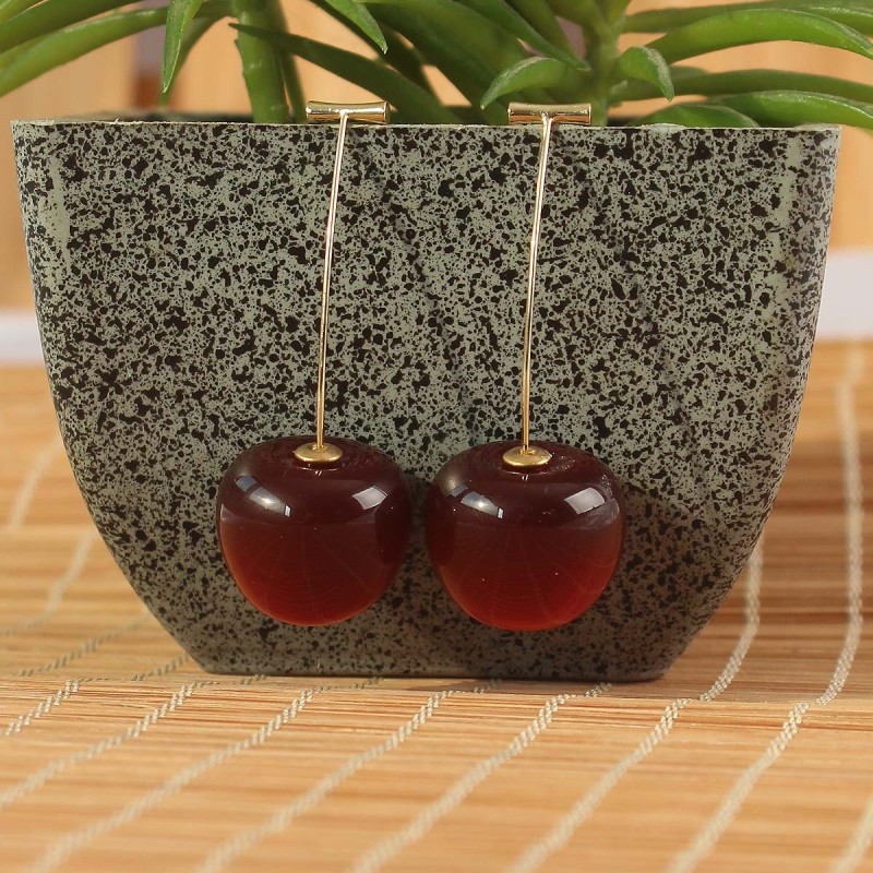 Gold Renk Kiraz Model Kadın Küpe Gold Renk Kiraz Model Kadın Küpe