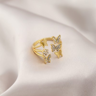 Gold Renk Metal Kelebek Model Kadın Yüzük Gold Renk Metal Kelebek Model Kadın Yüzük