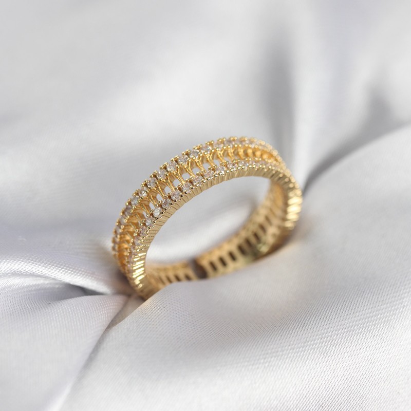 Gold Renk Minimal Zirkon Taşlı Kadın Yüzük Gold Renk Minimal Zirkon Taşlı Kadın Yüzük