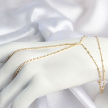 Gold Renk Minimal Zirkon Taşlı Su Yolu Model Şahmeran