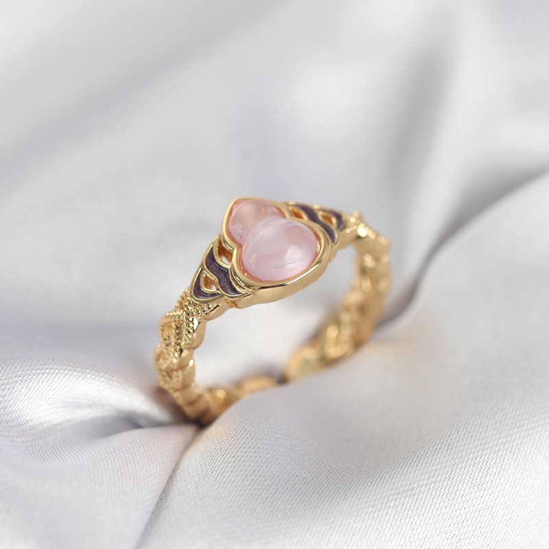 Gold Renk Pembe Damla Model Kadın Yüzük Gold Renk Pembe Damla Model Kadın Yüzük