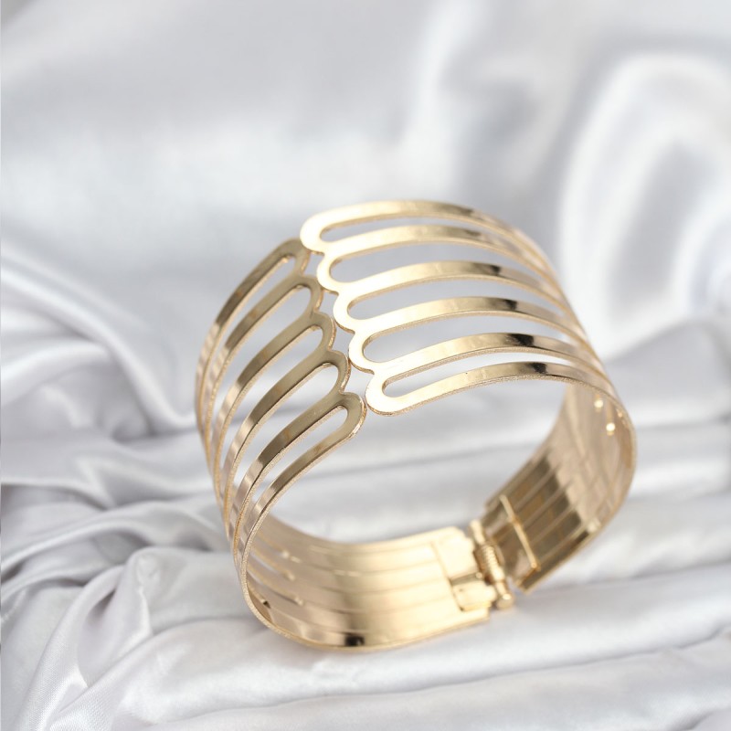 Gold Renk Pirinç Kaburga Model Kadın Bileklik Gold Renk Pirinç Kaburga Model Kadın Bileklik