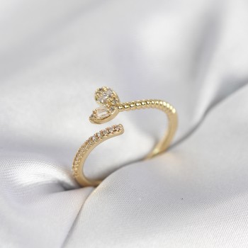 Gold Renk Pirinç Kuyruklu Kalp Model Kadın Yüzük Gold Renk Pirinç Kuyruklu Kalp Model Kadın Yüzük