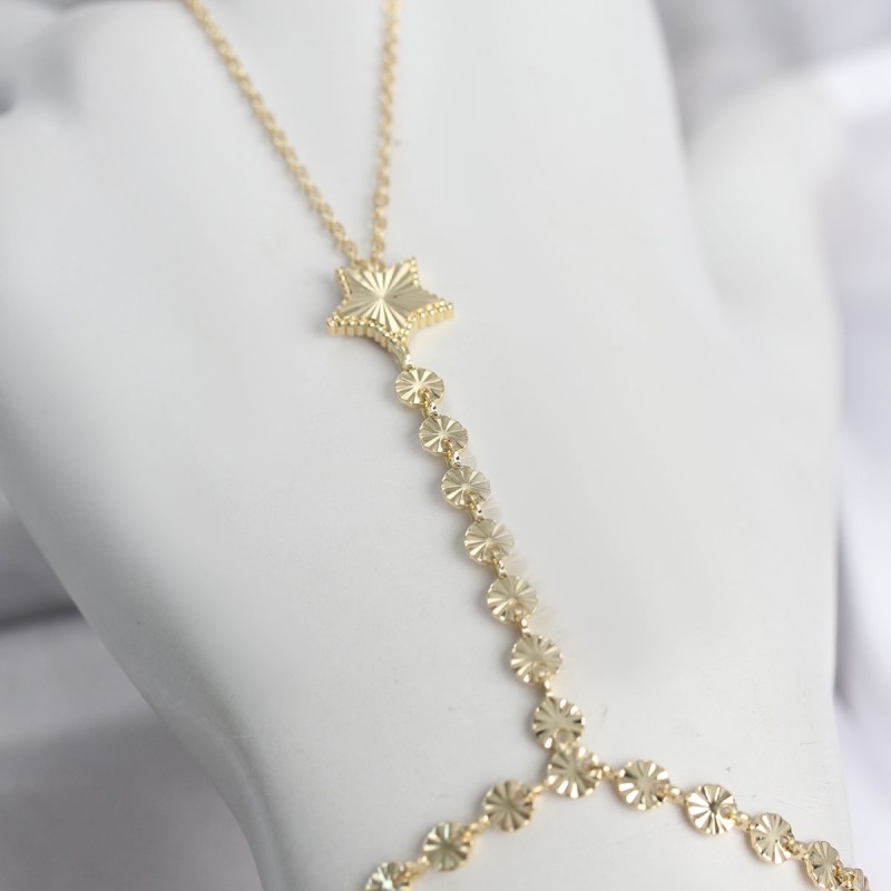 Gold Renk Pirinç Lazerli Yıldız Model Zirkon Taşlı Şahmeran Gold Renk Pirinç Lazerli Yıldız Model Zirkon Taşlı Şahmeran