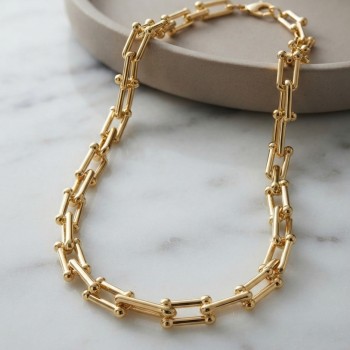 Gold Renk Pirinç Tifani Model Kadın Kolye
